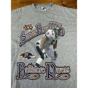 Vintage Superbowl XXXV 35 NFL Baltimore Ravens Ray Lewis y2k XL Football Shirt